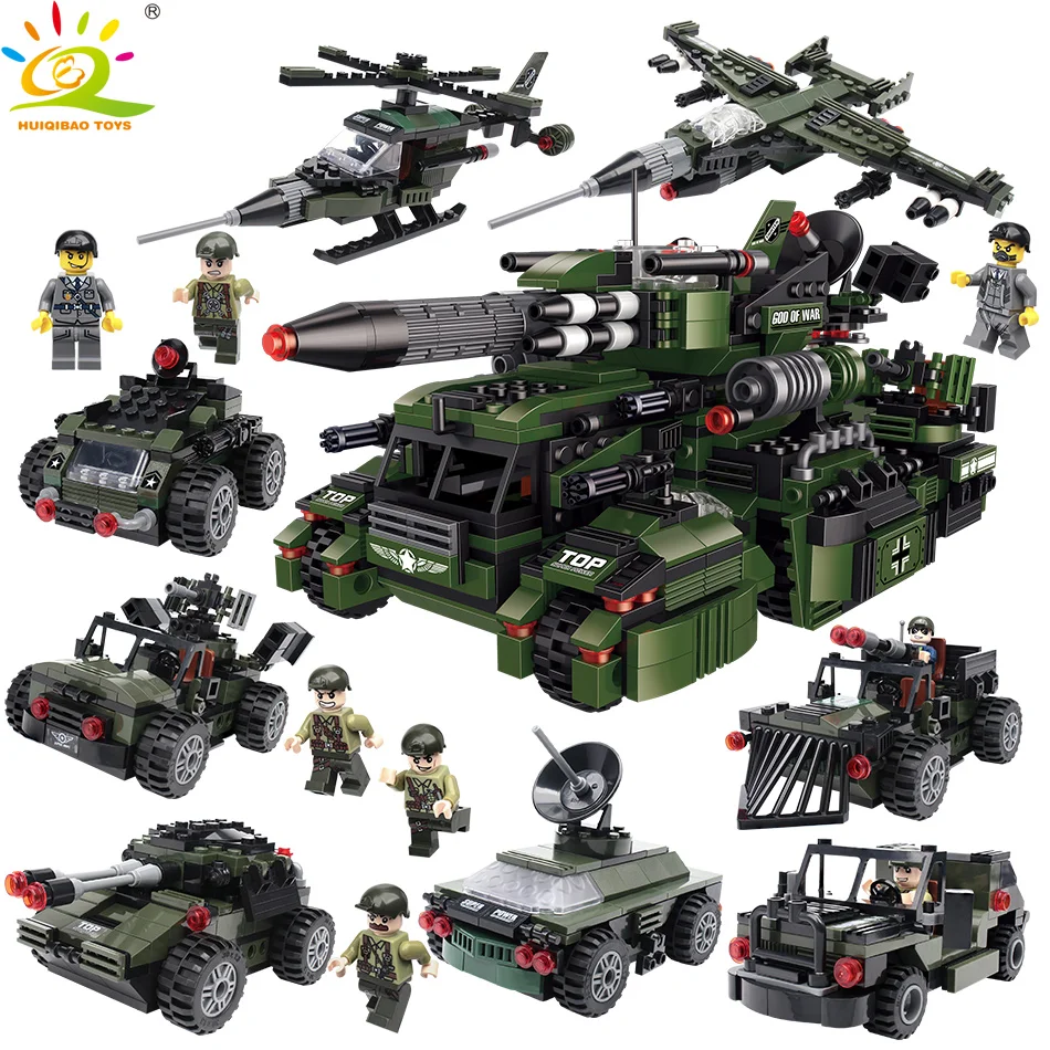 HUIQIBAO TOYS 967pcs 8in1 Military Missile Truck Building Blocks For Children Army Vehicle Helicopter brick
HUIQIBAO TOYS 967pcs 8in1 Military Missile Truck Building Blocks For Children Army Vehicle Helicopter brick