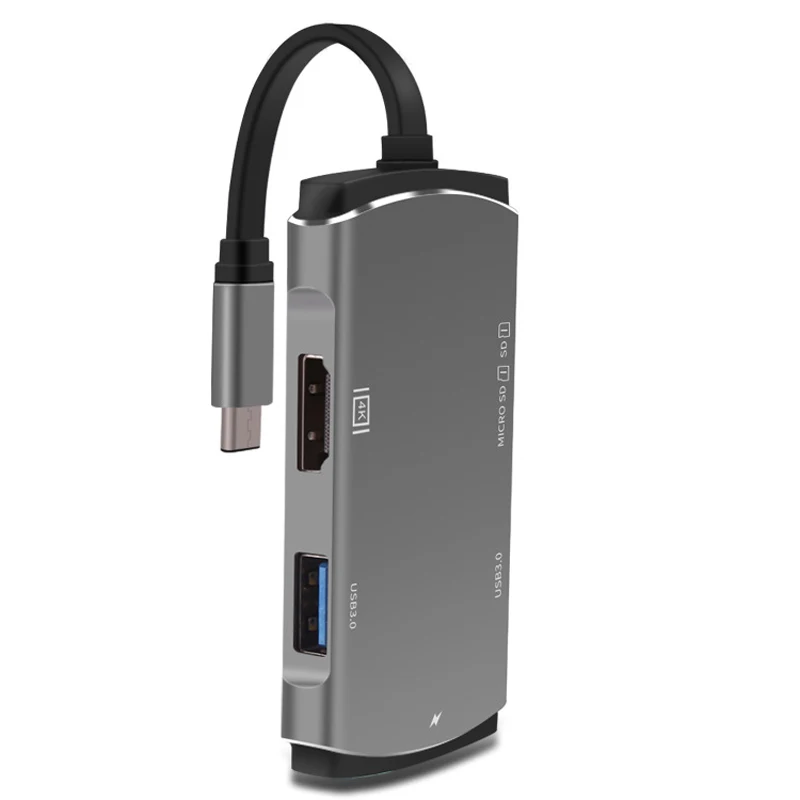Адаптер 6 в 1 Type-C USB-C концентратор с 4K HDMI для Nintendo Switch Samsung Galaxy S8 HSJ-19 |