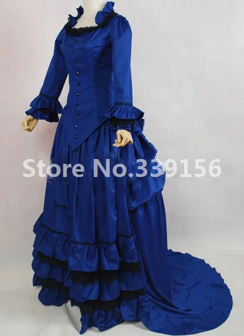 Gothic Edwardian Vintage Blue Dress Steampunk Victorian Bustle Dresses Theater Costume
Gothic Edwardian Vintage Blue Dress Steampunk Victorian Bustle Dresses Theater Costume