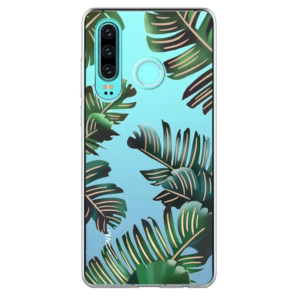 Ультра тонкий чехол для телефона 7 (1906) huawei P30 Lite самодельный окрашенный ТПУ B000008 Palm