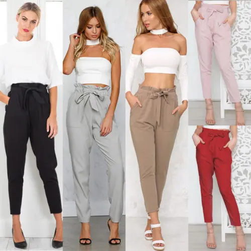 Hot Brief Womens Solid High Waist Paperbag Trousers Ladies Party Cigaratte Casual Harem Pants
Hot Brief Womens Solid High Waist Paperbag Trousers Ladies Party Cigaratte Casual Harem Pants