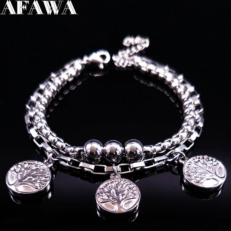 2019 Fashion Tree of Life Silver Color Stainless Steel Bracelets for Women Round Bracelets & Bangles Jewelry pulseras B61441
2019 Fashion Tree of Life Silver Color Stainless Steel Bracelets for Women Round Bracelets & Bangles Jewelry pulseras B61441