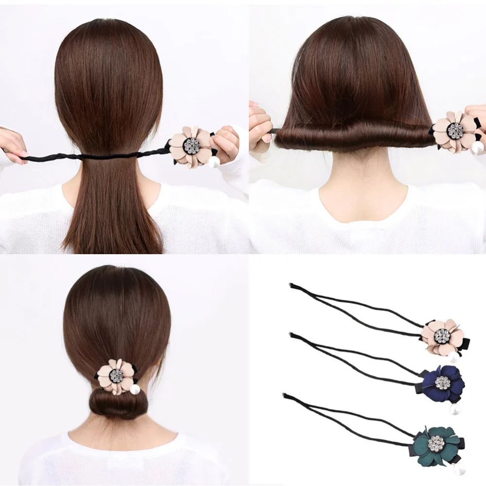 M MISM Women Floral Magic DIY Tool Pearl Bud Head Band Crystal French Twist Hair Bun Maker Sweet Dish Made Hair Accessories
M MISM Women Floral Magic DIY Tool Pearl Bud Head Band Crystal French Twist Hair Bun Maker Sweet Dish Made Hair Accessories