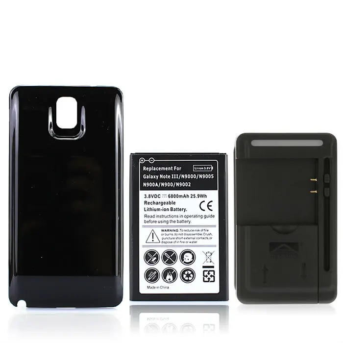 6800mAh Extended Phone Thicker Battery For Samsung Galaxy Note 3 N9000 N9005 N900A N9002 N900+Back Cover Case+USB Wall Charger
6800mAh Extended Phone Thicker Battery For Samsung Galaxy Note 3 N9000 N9005 N900A N9002 N900+Back Cover Case+USB Wall Charger