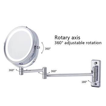 Wall Mounted Makeup Mirror LED Light Two Sided 360 Rotate Mirror 5X Magnification for Bathroom HFing
Wall Mounted Makeup Mirror LED Light Two Sided 360 Rotate Mirror 5X Magnification for Bathroom HFing