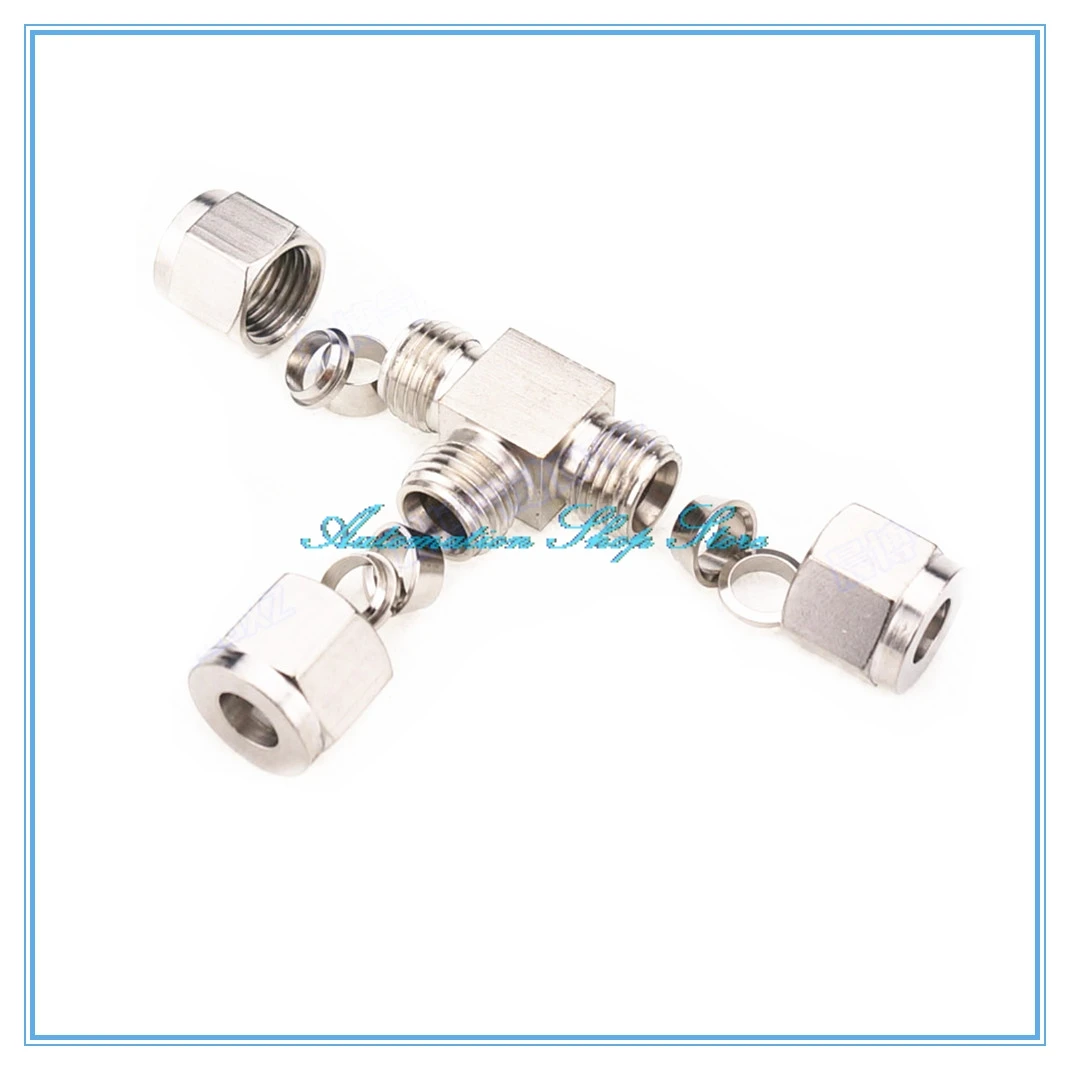 3 4 6 8 10 12mm 1/8 1/4 3/8 1/2 Pipe OD Tee 3 Way Double Ferrule Tube Fittings T-Type 304 SS Stainless Steel Pipe Connector
3 4 6 8 10 12mm 1/8 1/4 3/8 1/2 Pipe OD Tee 3 Way Double Ferrule Tube Fittings T-Type 304 SS Stainless Steel Pipe Connector