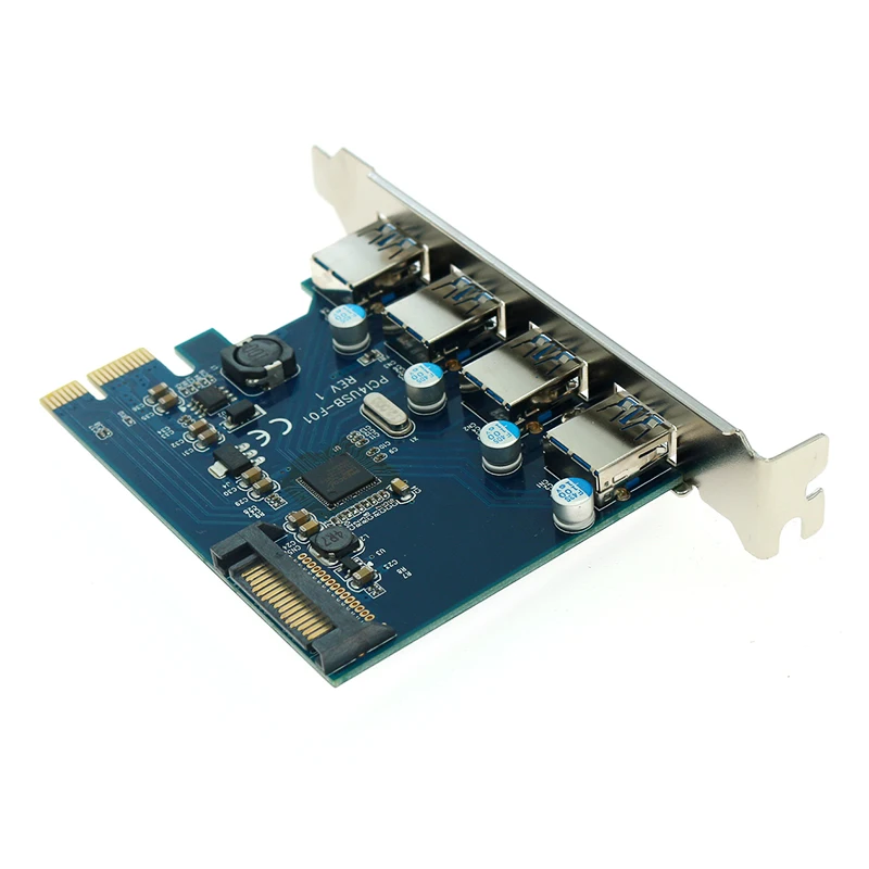 USB 3.0 PCI express Expansion Card 4 port PCI-E to USB3.0 Computer Expansion Card PCIe USB adapter Chip Fresco FL1100 for win 10
USB 3.0 PCI express Expansion Card 4 port PCI-E to USB3.0 Computer Expansion Card PCIe USB adapter Chip Fresco FL1100 for win 10