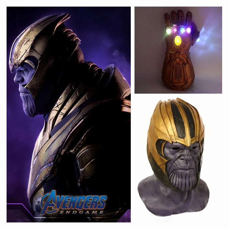 Avengers Endgame Thanos Cosplay Mask Helmet Infinity Gauntlet PVC Gloves Marvel Superhero Kids Adult Toy Halloween Props New
Avengers Endgame Thanos Cosplay Mask Helmet Infinity Gauntlet PVC Gloves Marvel Superhero Kids Adult Toy Halloween Props New