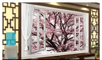 Custom 3d photo mural Wallpaper Living Room 3D Romantic Cherry Blossom Window Scenery TV Background Wall home decoration
Custom 3d photo mural Wallpaper Living Room 3D Romantic Cherry Blossom Window Scenery TV Background Wall home decoration