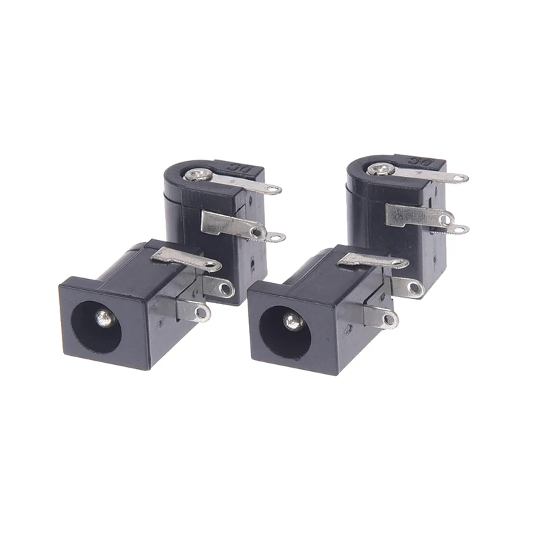 10PCS DC-005 Black DC Power Jack Socket Connector DC005 Socket Round The Needle 5.5*2.1mm
