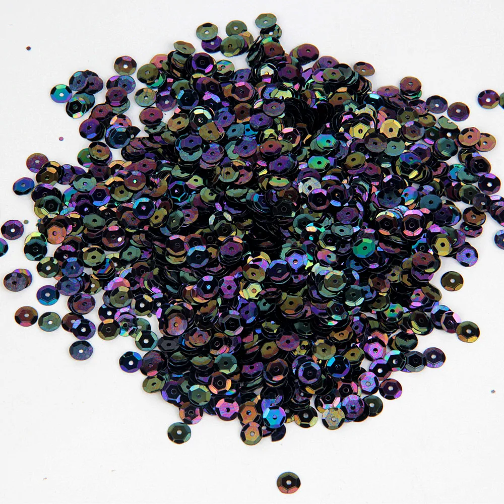 Paillette Plated AB Black Sequin 4mm 6mm Flat Cup Round Loose Sequins Sewing On Cloth Accessories Wedding Craft Nail Beauty 20g
Paillette Plated AB Black Sequin 4mm 6mm Flat Cup Round Loose Sequins Sewing On Cloth Accessories Wedding Craft Nail Beauty 20g
