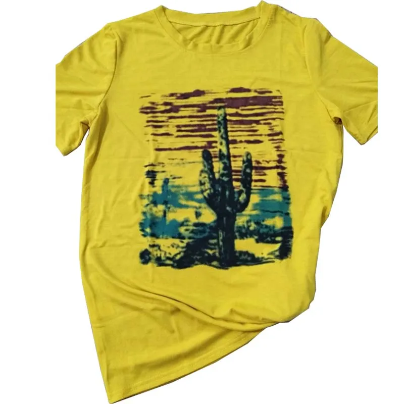 Cactus Print T Shirt Women Cute Graphic Tees Round Neck Short Sleeve Fashion Casual Summe T-shirt Harajuku Female T-shirts
Cactus Print T Shirt Women Cute Graphic Tees Round Neck Short Sleeve Fashion Casual Summe T-shirt Harajuku Female T-shirts