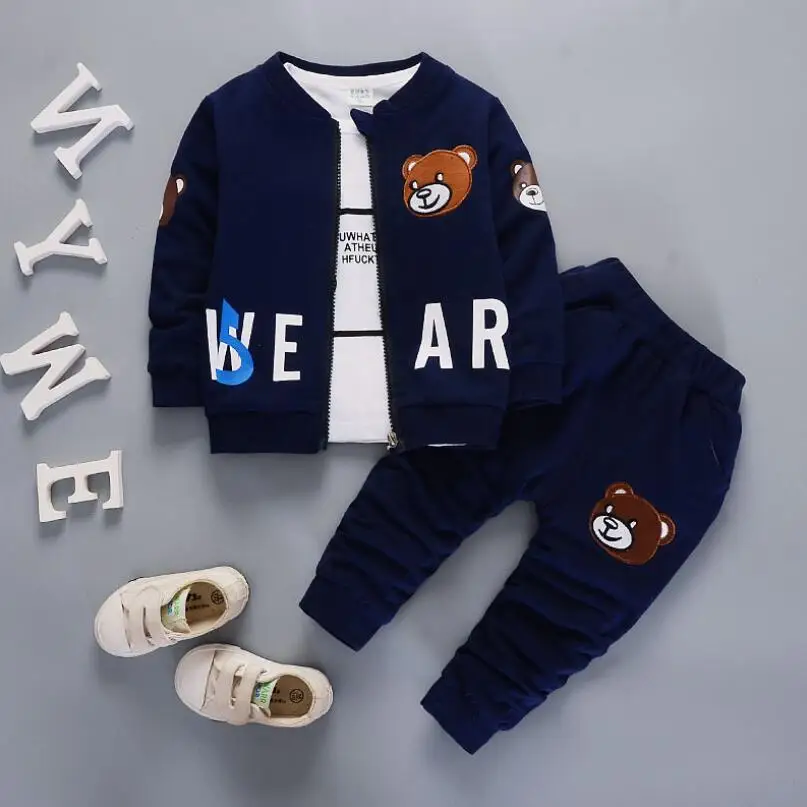 Autumn Boys Long Sleeve Set Cotton Cartoon Bear Print Three-piece Children's Cotton Set(Top+Pant+Coat) For Boys And Girls
Autumn Boys Long Sleeve Set Cotton Cartoon Bear Print Three-piece Children's Cotton Set(Top+Pant+Coat) For Boys And Girls