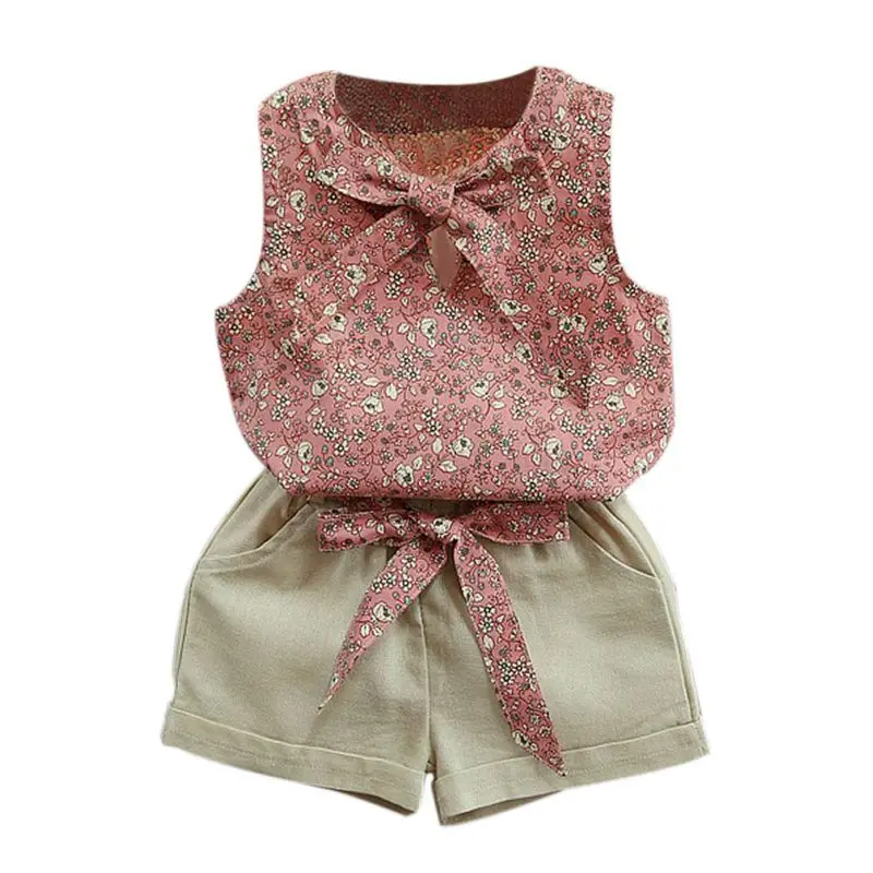 2017 Small Floral Print Sleeveless Bow Tie Neck Baby Girls Top +Solid Fashion Pants Outfit Clothes 2Pcs/Set
2017 Small Floral Print Sleeveless Bow Tie Neck Baby Girls Top +Solid Fashion Pants Outfit Clothes 2Pcs/Set
