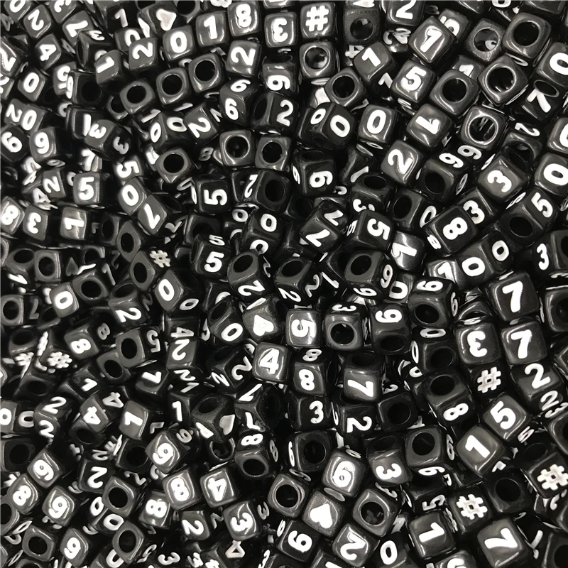 100pcs 7x7mm Black Mixed Number 1-9 Acrylic Letter Beads Charms Bracelet Necklace For Jewelry Making Bead Accessories
100pcs 7x7mm Black Mixed Number 1-9 Acrylic Letter Beads Charms Bracelet Necklace For Jewelry Making Bead Accessories