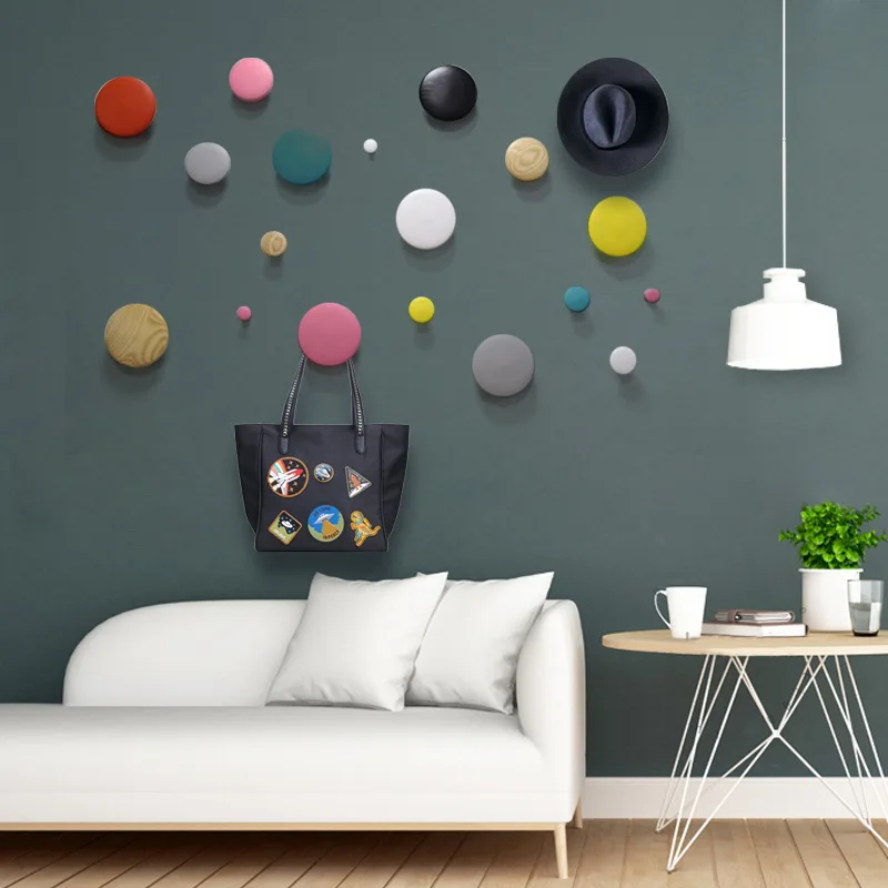 Nordic style decoration Wall hanging Living room wood hanger Wall creative Japanese color round dot circular hook
Nordic style decoration Wall hanging Living room wood hanger Wall creative Japanese color round dot circular hook