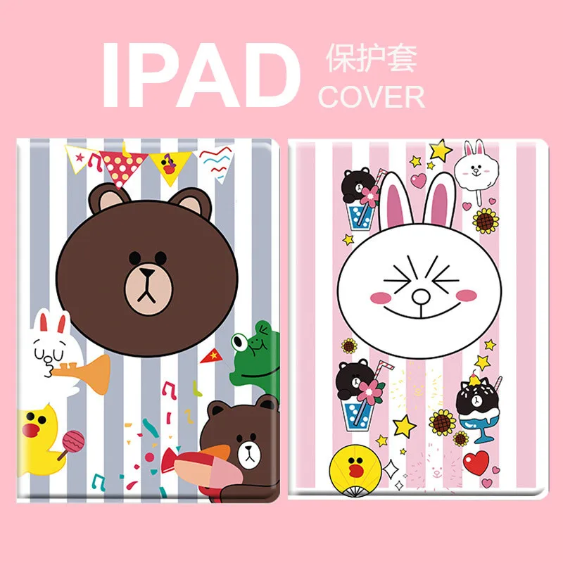 For Ipad 2017 2018 Air 1 2 3 Mini 1 2 3 4 5 Pro 9.7 10.5 11 Lovely Brown Bear Bunny Cony Rabbit Cartoon Case PU Leather Tablet
For Ipad 2017 2018 Air 1 2 3 Mini 1 2 3 4 5 Pro 9.7 10.5 11 Lovely Brown Bear Bunny Cony Rabbit Cartoon Case PU Leather Tablet