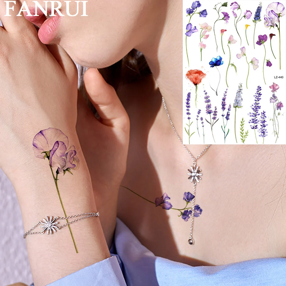 Sexy Watercolor Flower Lavender Temporary Tattoos For Women Girls Sticker Fake Tatoos Body Art Realistic Tattoo Sheets Flora
Sexy Watercolor Flower Lavender Temporary Tattoos For Women Girls Sticker Fake Tatoos Body Art Realistic Tattoo Sheets Flora