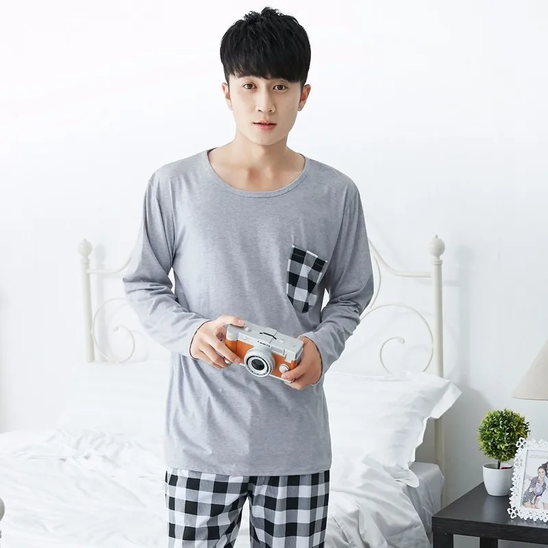 Men's Pajamas Autumn Winter Long Sleeve Home Wear Thin Cotton Plaid Pyjamas Men Lounge Pajama Sets Plus Size 3XL Sleepwear Sets
Men's Pajamas Autumn Winter Long Sleeve Home Wear Thin Cotton Plaid Pyjamas Men Lounge Pajama Sets Plus Size 3XL Sleepwear Sets