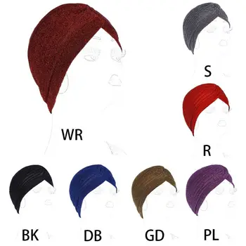 Womens Glitter Shimmer Indian Turban Hat Muslim Hijab Pleated Stripes Twist Knotted Front Solid Color Elastic Headwrap Chemo Cap
Womens Glitter Shimmer Indian Turban Hat Muslim Hijab Pleated Stripes Twist Knotted Front Solid Color Elastic Headwrap Chemo Cap
