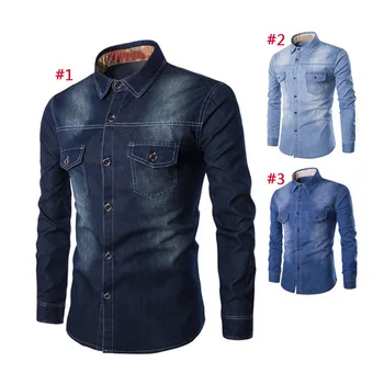 2017 Fashion Men Jeans Shirt Cotton Slim Fit Casual Denim Long Sleeve Solid Shirts Tops Plus Size 5XL 6XL FS99
2017 Fashion Men Jeans Shirt Cotton Slim Fit Casual Denim Long Sleeve Solid Shirts Tops Plus Size 5XL 6XL FS99