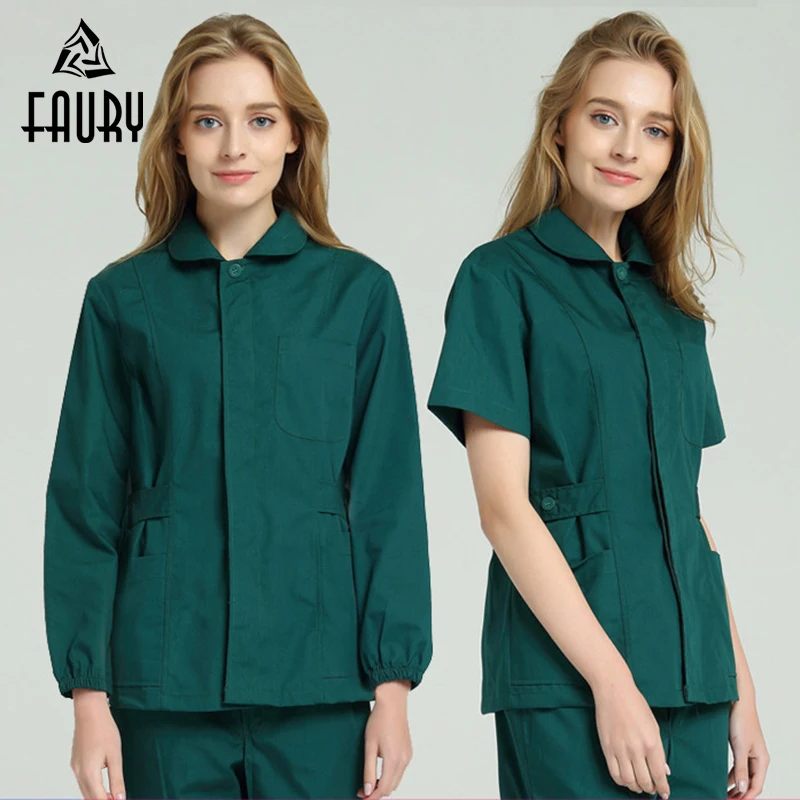 Women Turndwon Collar Single Breasted Short Sleeve Doctors Nurse Work Uniform Hospital Scrub Sets Surgical Beauty Salon Overalls
Women Turndwon Collar Single Breasted Short Sleeve Doctors Nurse Work Uniform Hospital Scrub Sets Surgical Beauty Salon Overalls