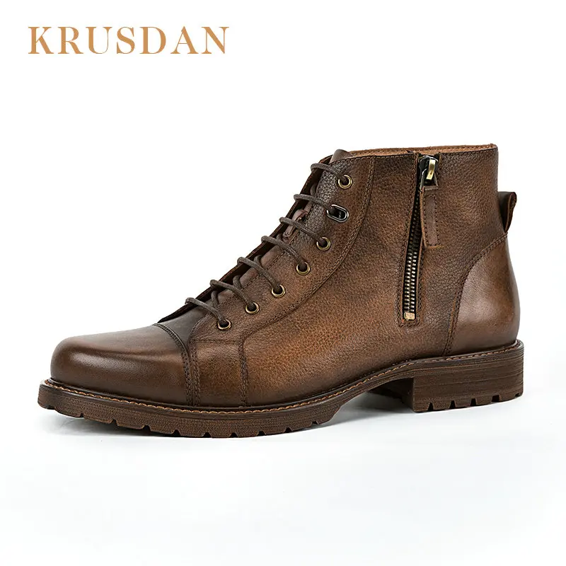 KRUSDAN 2018 fashion coffee /dark blue Retro mens motorcycle boots genuine leather mens boots outdoor shoes casual ankle boots
KRUSDAN 2018 fashion coffee /dark blue Retro mens motorcycle boots genuine leather mens boots outdoor shoes casual ankle boots