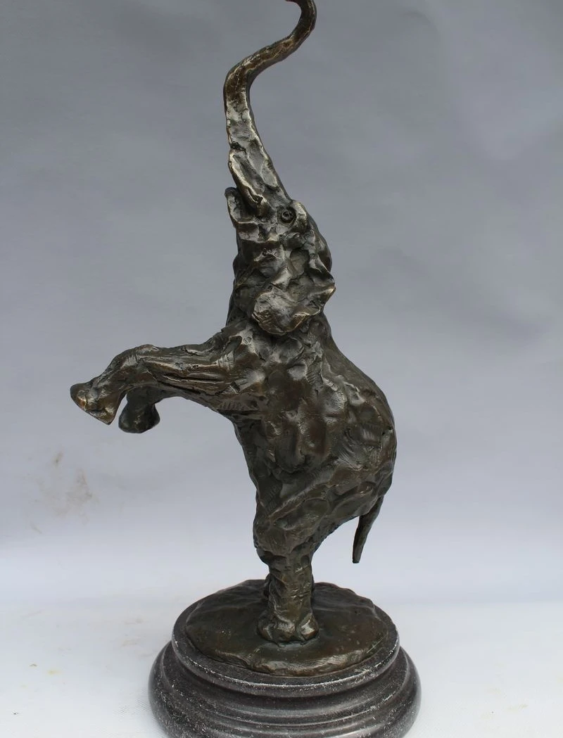 15" lucky Chinese Western Bronze Auspicious Animal Elephant Heffalump Art Statue
15" lucky Chinese Western Bronze Auspicious Animal Elephant Heffalump Art Statue