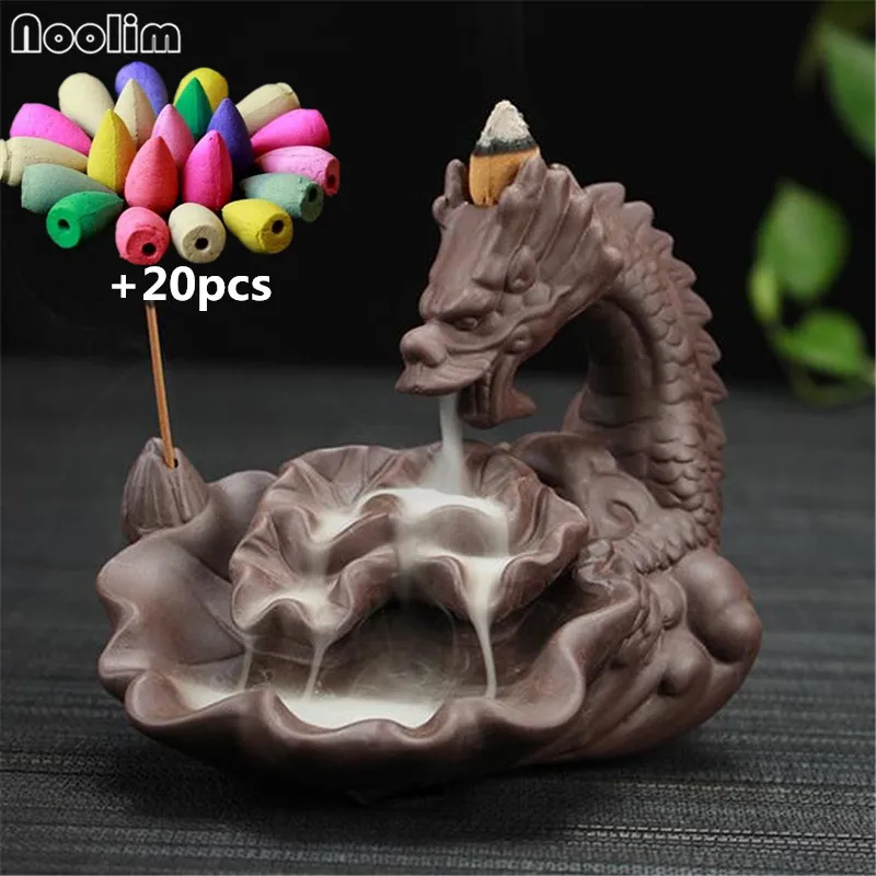 Dragon Backflow Incense Burner Home Decor Ceramic Insence Stick Holder Aroma Censer + 20Pcs Free Incense Cones
Dragon Backflow Incense Burner Home Decor Ceramic Insence Stick Holder Aroma Censer + 20Pcs Free Incense Cones