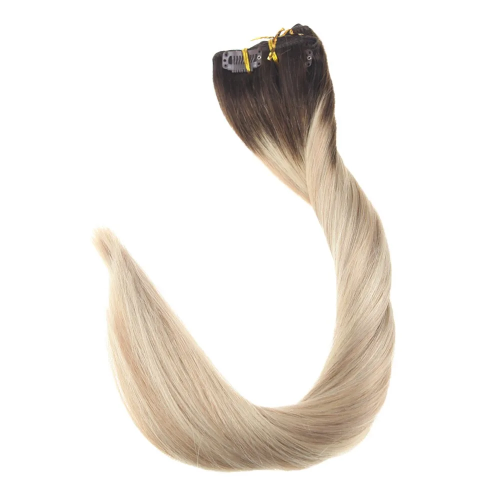Full Shine Clip in Machine Made Remy Extensions 7Pcs 100g Balayage Color #3 Fading To 24 and 27 Blonde Double Weft Clip in Hair
Full Shine Clip in Machine Made Remy Extensions 7Pcs 100g Balayage Color #3 Fading To 24 and 27 Blonde Double Weft Clip in Hair