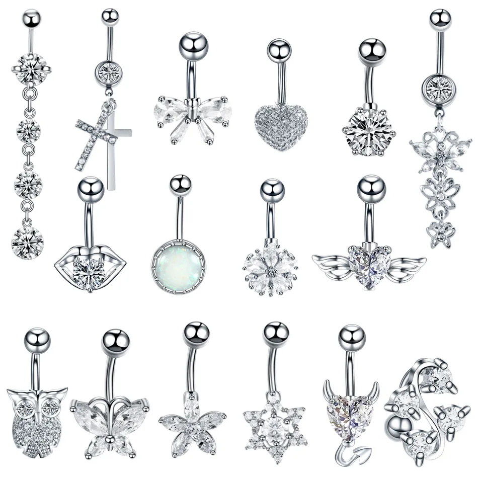 1 PC Silver Crystal Surgical Steel Navel Piercing Heart Zircon Belly Button Rings Women Belly Button Piercing Ombligo Pircing
1 PC Silver Crystal Surgical Steel Navel Piercing Heart Zircon Belly Button Rings Women Belly Button Piercing Ombligo Pircing