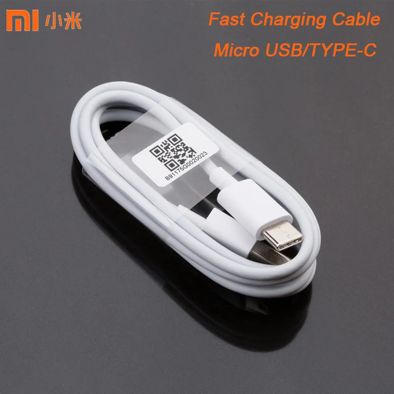 Original XIAOMI Cable Micro USB/TYPE C Fast Charger data Line For Mi A1 5 6 8 SE Mix 2 2s Max 3 Redmi Note 4 4X 5 Plus 5A 6 6A
Original XIAOMI Cable Micro USB/TYPE C Fast Charger data Line For Mi A1 5 6 8 SE Mix 2 2s Max 3 Redmi Note 4 4X 5 Plus 5A 6 6A