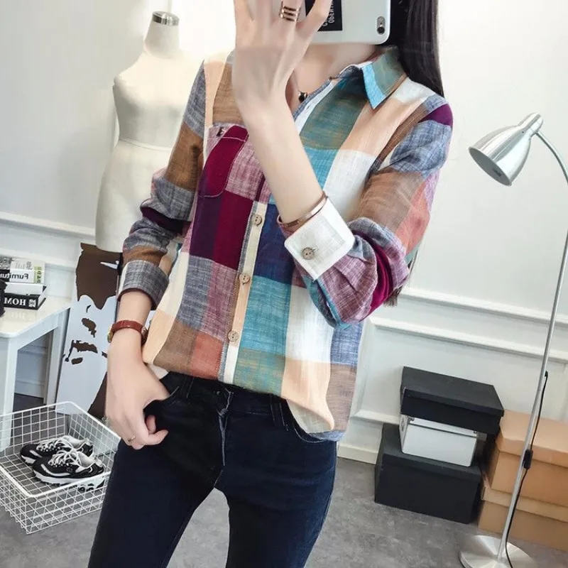 Women Muticolors Plaid Cotton Blouse Shirt Ladies Female Casual Long Sleeve Plaid Shirt 2017 Spring Autumn Female Tops
Women Muticolors Plaid Cotton Blouse Shirt Ladies Female Casual Long Sleeve Plaid Shirt 2017 Spring Autumn Female Tops