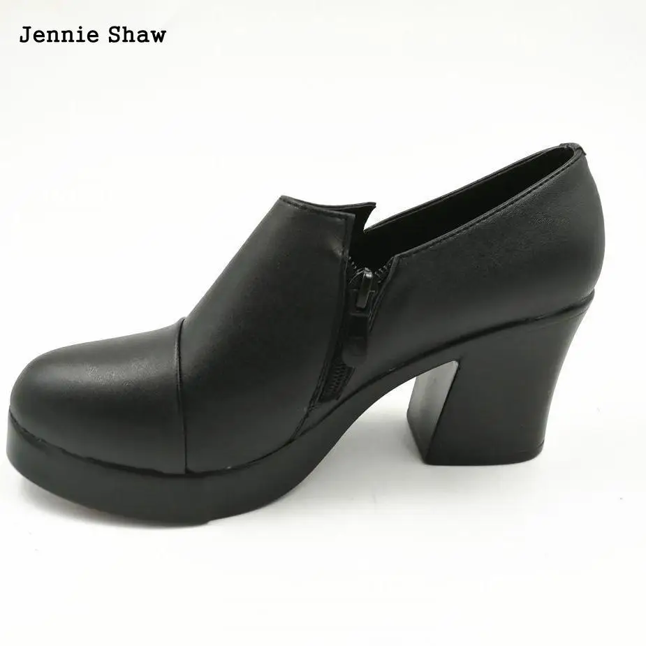 women autumn shoes thick heel fashion genuine leather cowhide platform platform high heel Ankle boots
women autumn shoes thick heel fashion genuine leather cowhide platform platform high heel Ankle boots