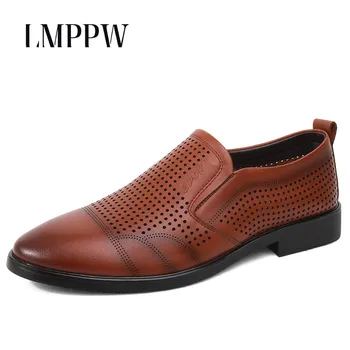 Summer Hollow Out Men Leather Shoes Business Dress Shoes Fashion Breathable Men Moccasins Genuine Leather Slip on Men Loafers
Summer Hollow Out Men Leather Shoes Business Dress Shoes Fashion Breathable Men Moccasins Genuine Leather Slip on Men Loafers