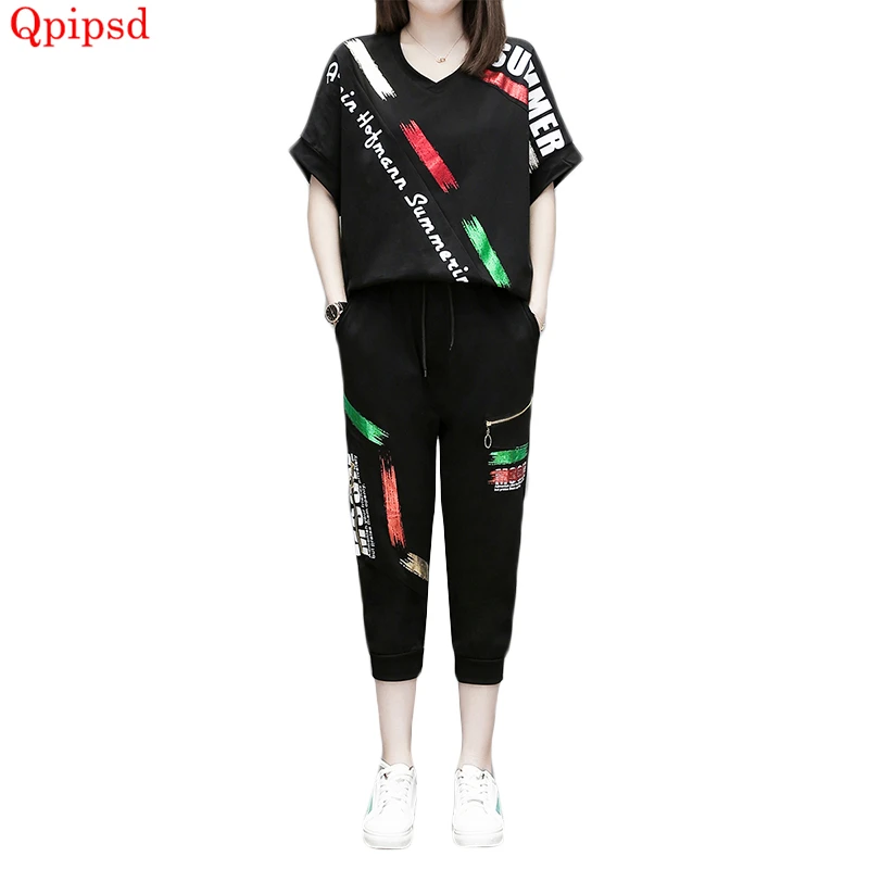 Sporting Two Piece Sets Women Large size Tracksuit For Women Print Loose Tracksuits Suit Sets Summer Clothes For Women 2019 New
Sporting Two Piece Sets Women Large size Tracksuit For Women Print Loose Tracksuits Suit Sets Summer Clothes For Women 2019 New