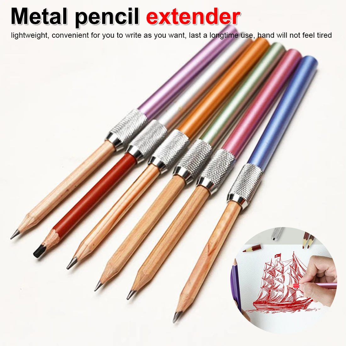 1Pc Metal Pencil Lengthen Extender Holder Portable Pencil Extender For Office School Stationery
1Pc Metal Pencil Lengthen Extender Holder Portable Pencil Extender For Office School Stationery