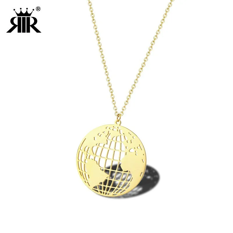 RIR New Arrival Minimalist Globe Necklace World Map Planet Earth Travel Jewelry Gold Revolving World Pendant For Graduation Gift
RIR New Arrival Minimalist Globe Necklace World Map Planet Earth Travel Jewelry Gold Revolving World Pendant For Graduation Gift