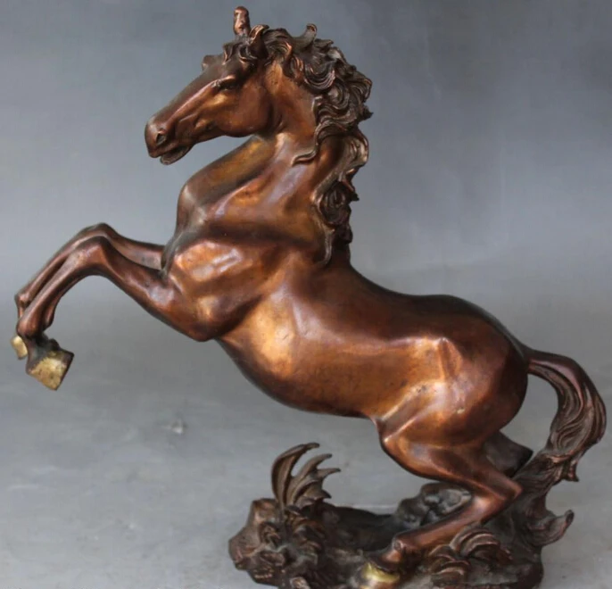 12" Chinese Bronze Gilt Fengshui Zodiac Year War Horse Animal Success Statue R0709
12" Chinese Bronze Gilt Fengshui Zodiac Year War Horse Animal Success Statue R0709