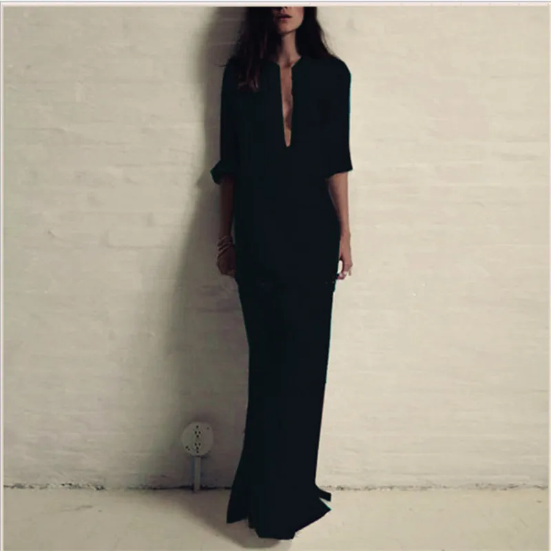 3XL Plus Size Vestidos 2019 Spring Fashion Women Sexy Casual Shirt Dress Long Sleeve Deep V Neck Split Solid Long Maxi Dress
3XL Plus Size Vestidos 2019 Spring Fashion Women Sexy Casual Shirt Dress Long Sleeve Deep V Neck Split Solid Long Maxi Dress