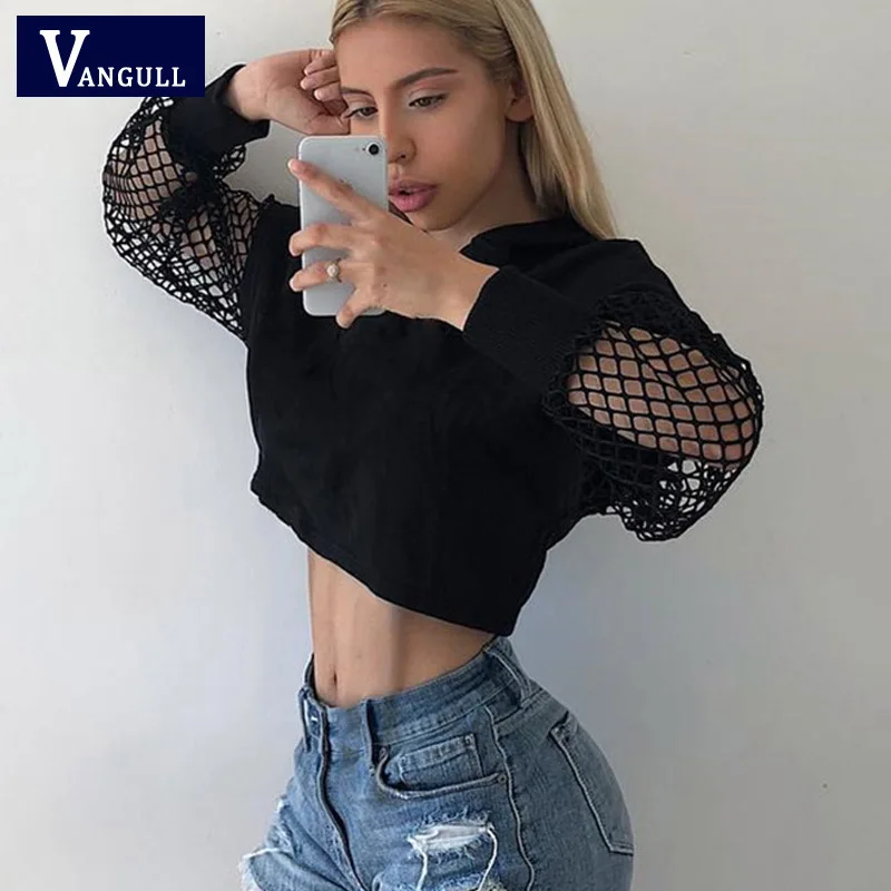 Vangull Fishnet Long Sleeve Crop Top Tshirt Women Black Printed Plus Size Clothing Casual Loose Korean Style Oversized T Shirt
Vangull Fishnet Long Sleeve Crop Top Tshirt Women Black Printed Plus Size Clothing Casual Loose Korean Style Oversized T Shirt