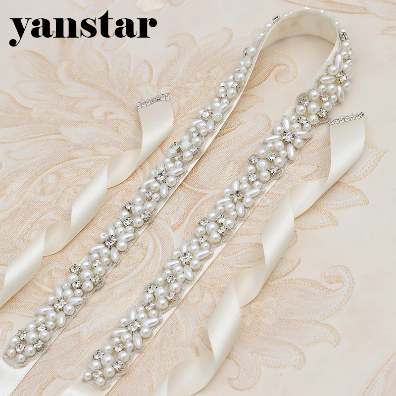 Yanstar Pearls Belt Thin Rhinestones Bridal Belt Hand Beaded Ivory Belt Sash For Prom Dresses 35WB803
Yanstar Pearls Belt Thin Rhinestones Bridal Belt Hand Beaded Ivory Belt Sash For Prom Dresses 35WB803