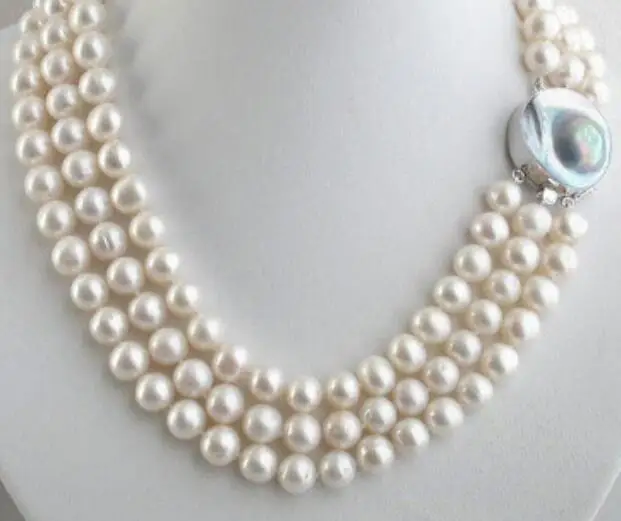 Wholesale free shipping 100% Natural jewelry >Genuine! 10mm 3row round freshwater pearls necklace
Wholesale free shipping 100% Natural jewelry >Genuine! 10mm 3row round freshwater pearls necklace
