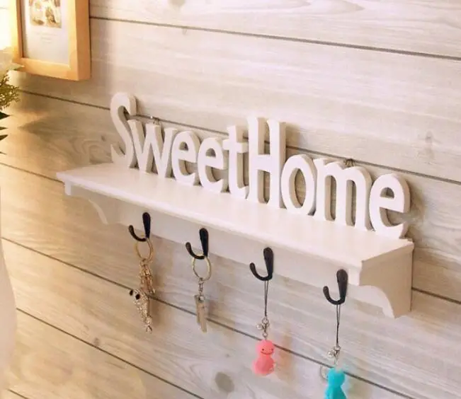 1Pc "Sweet Home" Shelves Hat Key Holders Storage Shelf hanging hooks Wall Mounted Rack Home Holder Storage Hanger Home Decor
1Pc "Sweet Home" Shelves Hat Key Holders Storage Shelf hanging hooks Wall Mounted Rack Home Holder Storage Hanger Home Decor