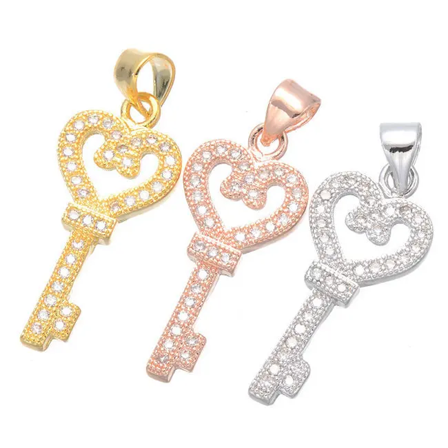 2018 Hot Sale Luxury Heart Key Big Cubic Zirconia CZ Micro Pave Charm For Bracelets & Necklaces Charms For Women
2018 Hot Sale Luxury Heart Key Big Cubic Zirconia CZ Micro Pave Charm For Bracelets & Necklaces Charms For Women
