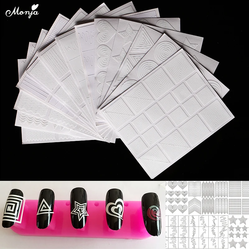 Monja 12 Style Nail Art Hollow Stencil Guide Sticker Gel Polish French Smile 3D Image Foil Transfer Strip Template Form Decals
Monja 12 Style Nail Art Hollow Stencil Guide Sticker Gel Polish French Smile 3D Image Foil Transfer Strip Template Form Decals