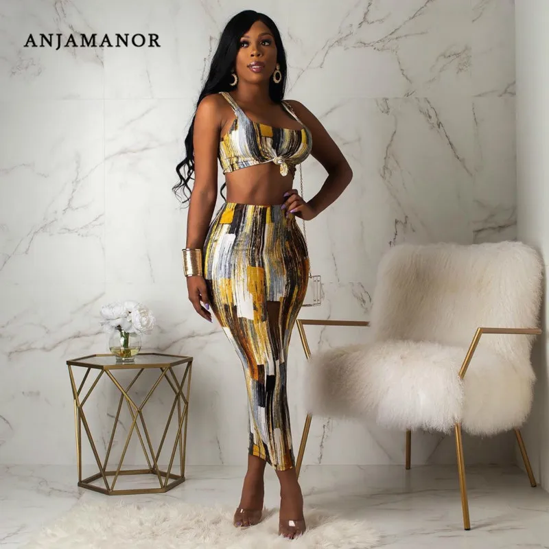 ANJAMANOR Women Two Piece Outfits Crop Top and Skirt Summer Suits Matching Sets Club Sexy 2piece Set Fashion Clothes D91-AC18
ANJAMANOR Women Two Piece Outfits Crop Top and Skirt Summer Suits Matching Sets Club Sexy 2piece Set Fashion Clothes D91-AC18