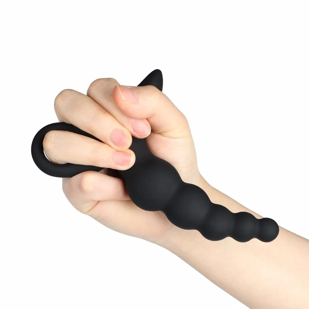 Male Silicone USB Rechargeable 10 Frequency Anal Beads Plug Vibrator Anal Sex Toys For Men Gay G-Spot Prostate Massage Vibrators
