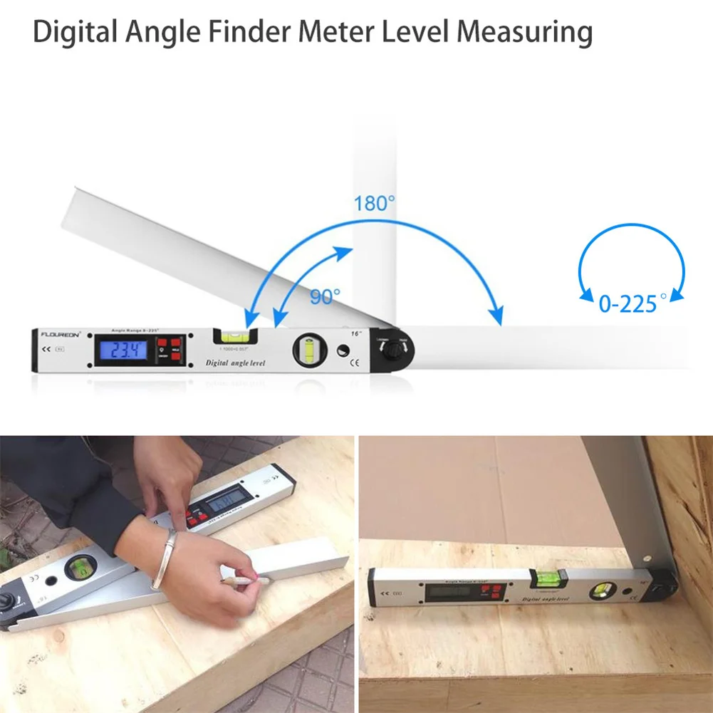 0-225 degree Electronic Protractor Digital Angle Finder Meter Level Measuring Gauge 400mm 16inch Digital Protractor
0-225 degree Electronic Protractor Digital Angle Finder Meter Level Measuring Gauge 400mm 16inch Digital Protractor