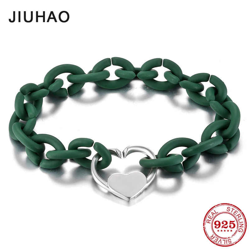 925 Sterling Silver strand Bracelets charms heart Sea Green Gifts for men Women accessories European Jewellery Rubber Bracelet
925 Sterling Silver strand Bracelets charms heart Sea Green Gifts for men Women accessories European Jewellery Rubber Bracelet